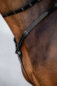 Load image into Gallery viewer, A well-worked breastplate, extra padded along the withers for additional comfort. The martingale is adjustable on both sides of the neck. The clever Snap It hooks make it unnecessary to open the reins to connect the equipment which is great both out of a practical and safety point of view.
