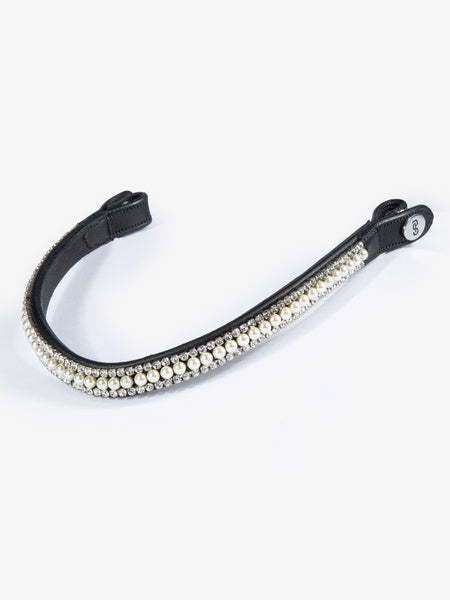 Browband Pearl / Black Leather
