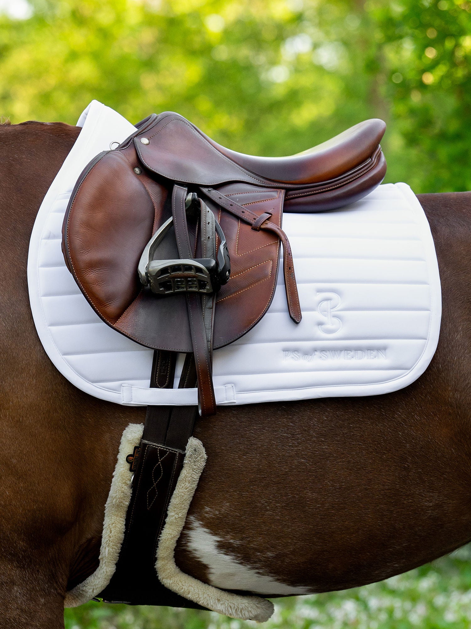 Stripe Jump Saddle Pad / White