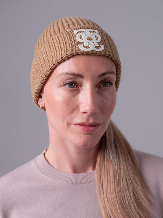 Lou Felt Monogram Beanie - NEW -