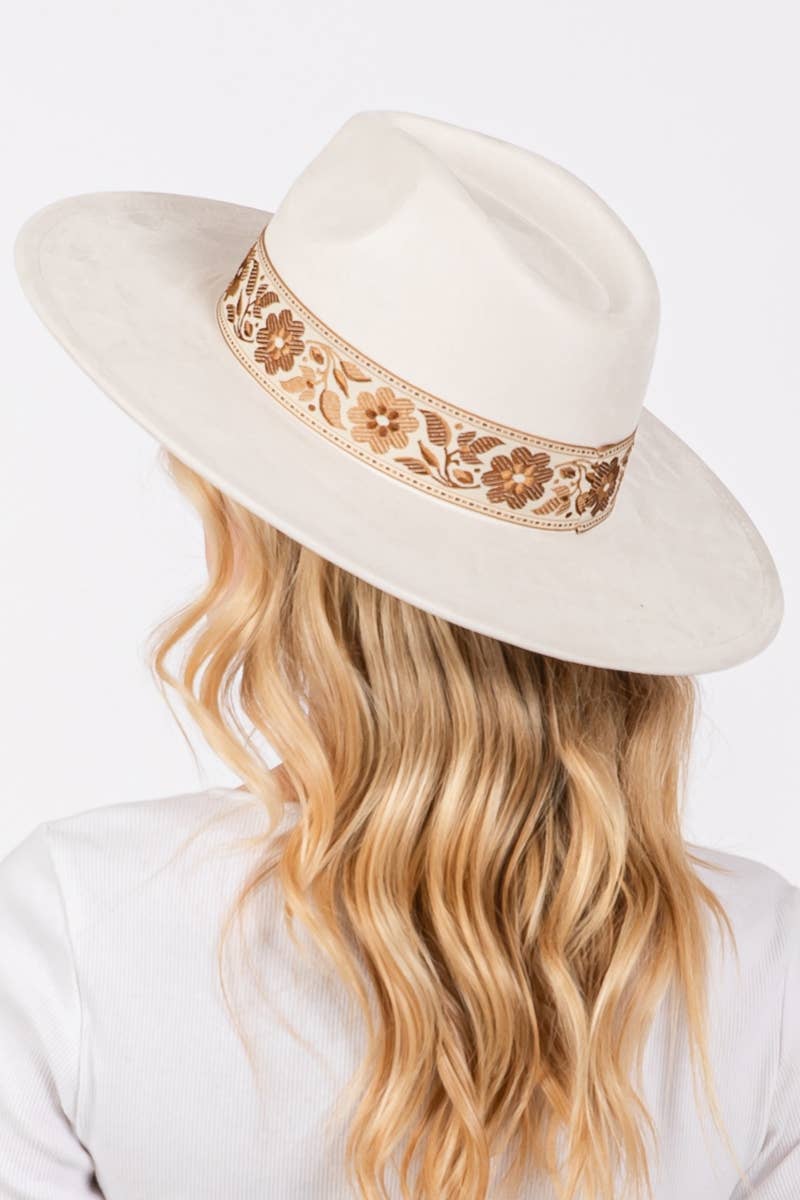 Flower Ribbon Bow Fedora Hat