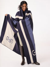Load image into Gallery viewer, Striped Wool Blanket / Navy
