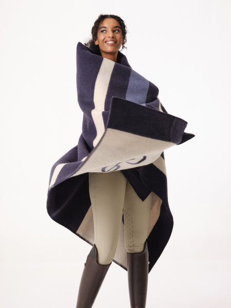 Striped Wool Blanket / Navy