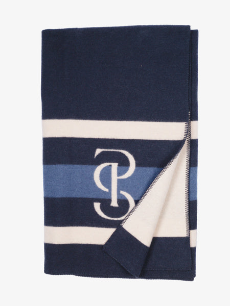 Striped Wool Blanket / Navy
