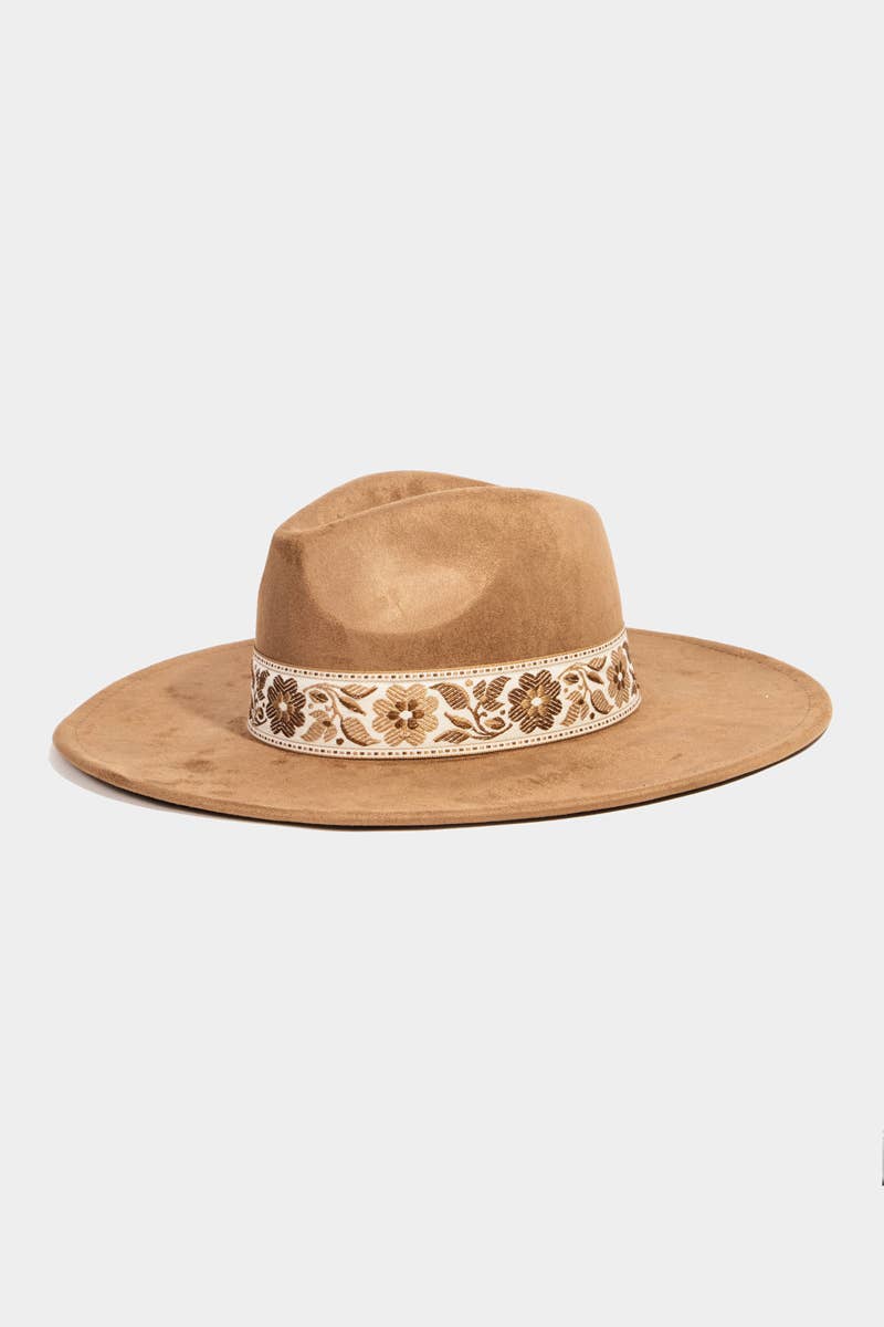 Flower Ribbon Bow Fedora Hat