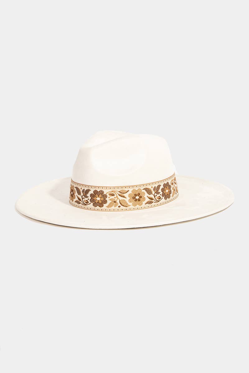 Flower Ribbon Bow Fedora Hat