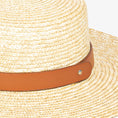 Load image into Gallery viewer, Straw Braided Faux Leather Strap Sun Hat
