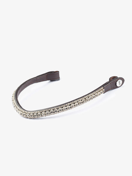 Browband Onyx Silver Delight - 3 Row / BROWN LEATHER