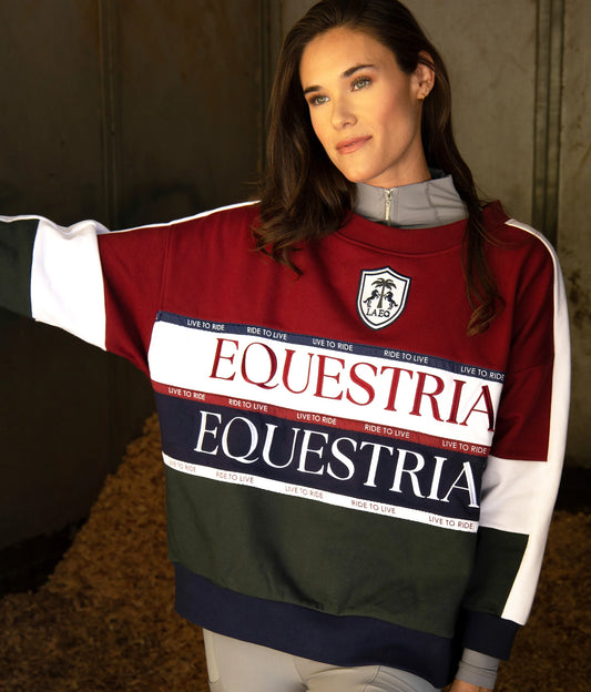 THE LA LA Sweatshirt / Equestrian , Burgundy