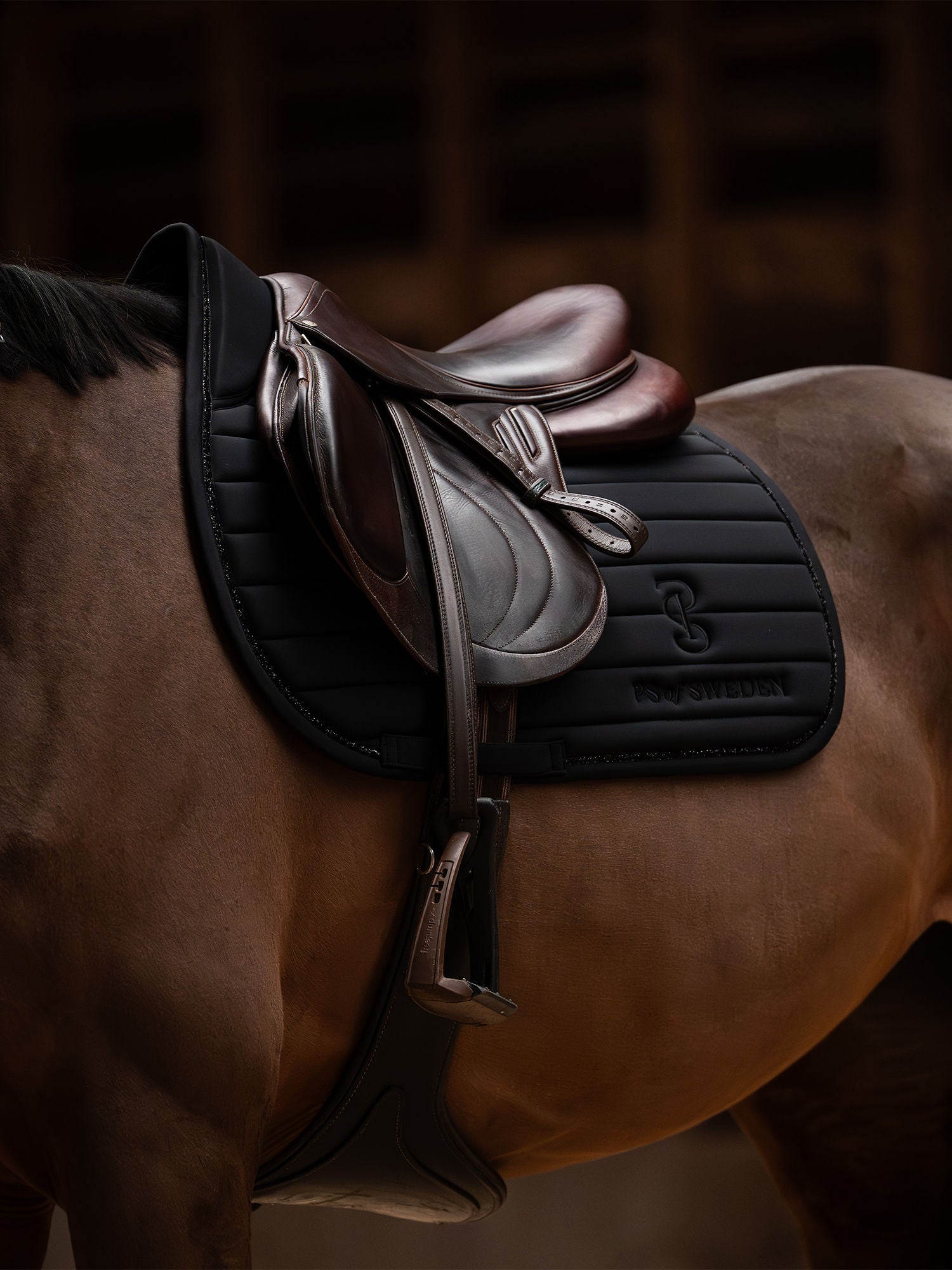 Stripe Jump Saddle Pad / Black