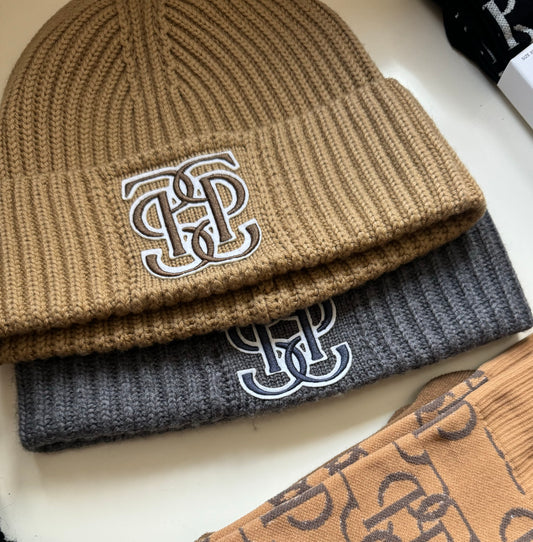 Lou Felt Monogram Beanie - NEW -