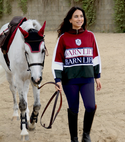 The LA LA 'Barn life' Sweatshirt / Burgundy