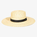 Load image into Gallery viewer, Straw Braided Faux Leather Strap Sun Hat
