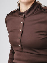 Load image into Gallery viewer, Stretchy long-sleeved top with stand-up collar. The epaulettes on the shoulders match the shirt&#39;s half placket – both with PS logo buttons and grosgrain ribbon. Slim fit and comfortable to wear both on and off the saddle.
