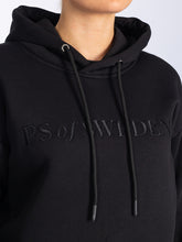 Load image into Gallery viewer, Soft, comfortable hoodie designed with a super smooth inside and drawstrings. The hoodie has a straight boxy fit and is designed with two spacious pockets on both sides, and a text logo embroidery in front.
