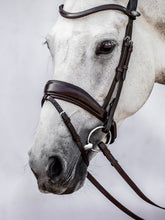 Load image into Gallery viewer, One of the most anatomical dressage bridles on the market. Made out of ECO-friendly English leather
