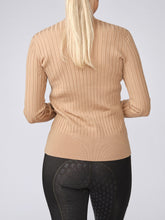 Load image into Gallery viewer, Long sleeve fine knit sweater in soft lyocell merino blend. The wide rib structure, together with the deep cuffs and hem, ensures a comfortable fit and stylish impression.
